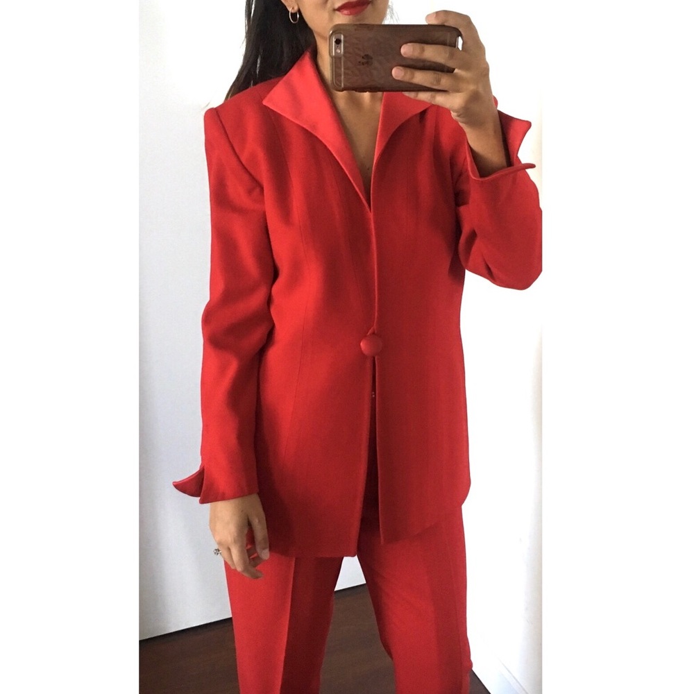 NWT Christian Dior red satin crepe suit - Picture 1 of 8
